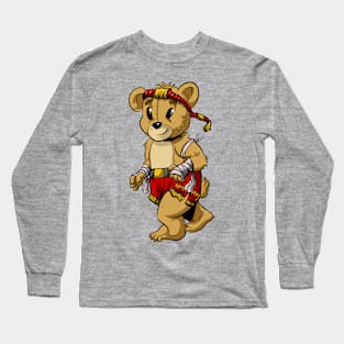 Muay Thai Bear MAscot Long Sleeve T-Shirt